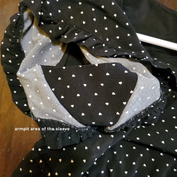 GAP Heart Polka Dot Tie Ruffle Sleeved Dress black and white M - Picture 4 of 8